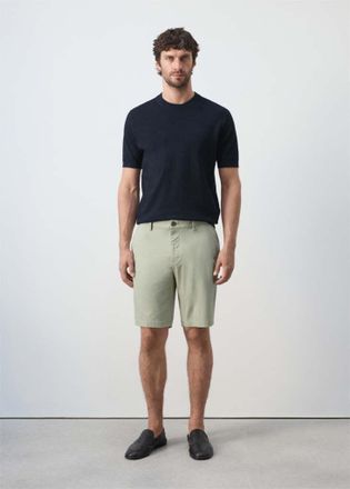 Mango Bermuda slim-fit chino cotone verde menta - Uomo - 44 - MANGO MAN
