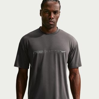 Nike Mens Dri-FIT Short-Sleeve Running Top in Brown | IU8957-254