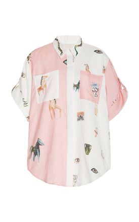 Alemais Womens Cleo Linen Shirt - Pink - AU 10 - Moda Operandi