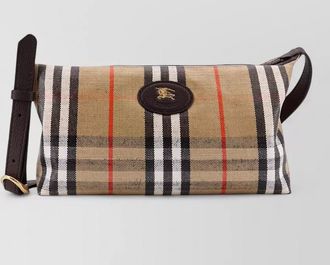 Burberry highlands check viscose cotton linen shoulder bag