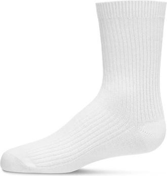 MeMoi Ribbed Rich Crew Socks in White at Nordstrom, Size 6-12M