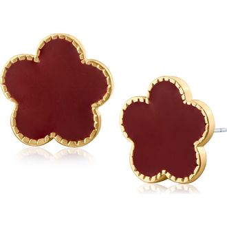 Jardin Enamel Clover Stud Earrings in Red/Gold at Nordstrom Rack