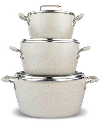 GraniteStone 6pc Nonstick Stackable Nesting Pots