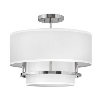 Netlighting Graham 3 Light Cylindrical Ceiling Light Polished Nickel in Silver