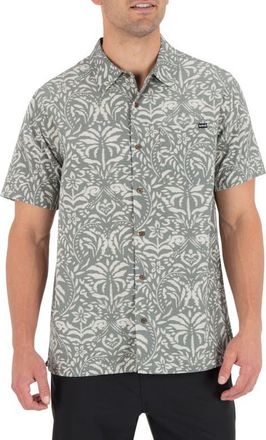 Hurley Incon Aero Short Sleeve Button-Up Shirt in Great White at Nordstrom, Size X-Large