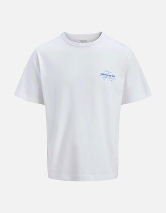 Jack & Jones Mens Jack & Jones Jornantucket Script chest tee BRIGHT WHITE - Size: 42