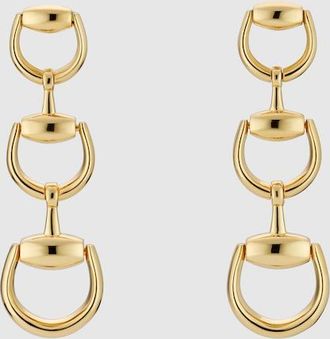 Gucci Horsebit 18k Drop Earrings, Yellow Gold, Yellow Gold