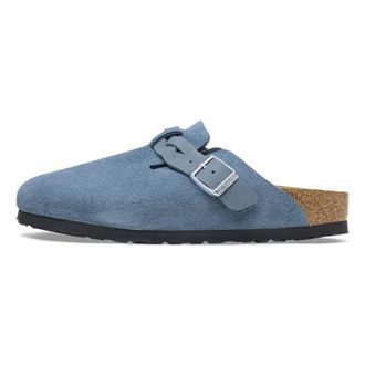 Birkenstock Boston Braided Suede Leather Sandals Elemental Blue 1026673
