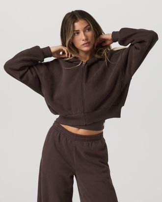 Vuori Clothing Restore Mini Full Zip Hoodie | Java | XS, Size Extra Small