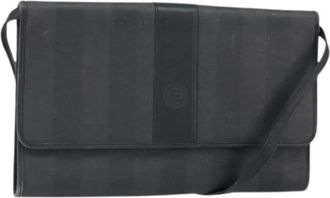 Fendi Pre-owned Cross Body Bags, female, Black, Size: ONE SIZE Pre-owned Canvas Cross Body Bag