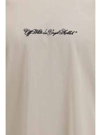 Off-white Mens T-Shirt Script Arrow Pumice Stone Cotton T-Shirts And Polos