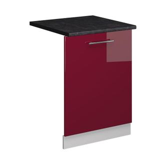 Vicco Panel Frontal Del Lavavajillas Fame-line, Rojo Burdeos Alto Brillo, 60 Cm, Et Antracita, Vicco