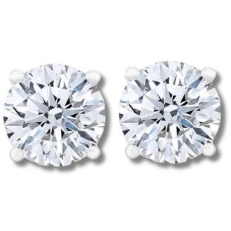 Pompeii3 Certified 3Ct TW Diamond Studs 14k Gold Screw Backs Lab Grown