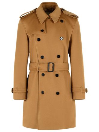 Burberry Medium Hastings Camel Cashmere Trench Coat