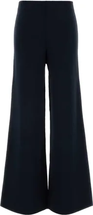 Max Mara Wide-Leg Viscose Nylon Trousers - Navy