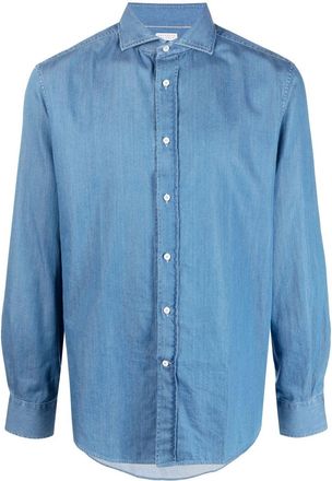 Brunello Cucinelli Denim Cotton Shirt-Uomo