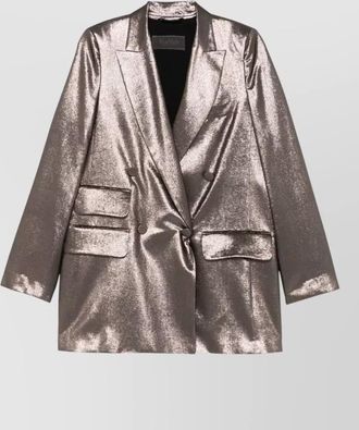 Max Mara metallic finish jacket notched lapels