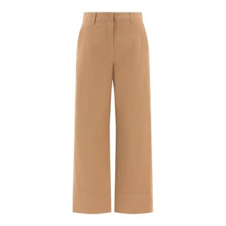 Max Mara Wide Trousers, female, Beige, Size: 2XS Beige Trousers for Women