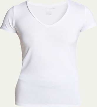 Majestic Filatures Soft Touch Short-Sleeve V-Neck Top