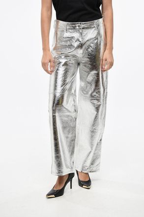 Interior Pantaloni THE STERLING In Pelle Metallizzata Interior