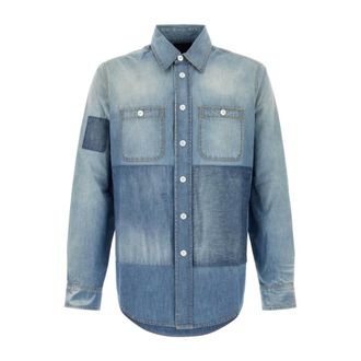 Givenchy Denim Hemden - Heren - Overhemden - Blauw - Maat: XL Denim