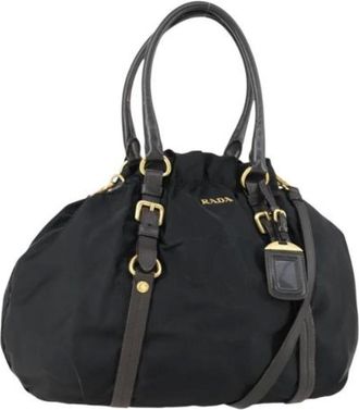 Prada Pre-owned Bucket Bags, female, Black, Size: ONE SIZE Pre-owned Nylon Bucket Bag