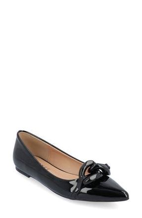 Journee Collection Clareene Pointed Toe Flat in Black at Nordstrom Rack, Size 5.5