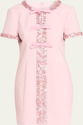 Cinq &agrave; Sept Maelle Embellished Short-Sleeve Mini Dress