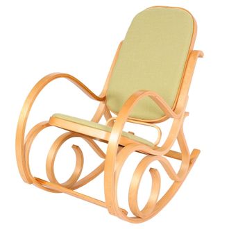 Hhg Mecedora M41, Sill&oacute;n Giratorio Sill&oacute;n Tv, Madera Maciza, Aspecto Roble, Tela/textil Verde