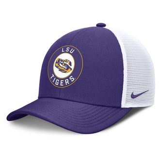 Nike LSU Primetime Rise Nike Mens Dri-FIT College Trucker Adjustable Hat in Purple | NC13086KLSN-6YR