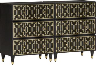 vidaXL Aparador 2 Piezas Madera Maciza De Mango 60x33x75 Cm Vidaxl