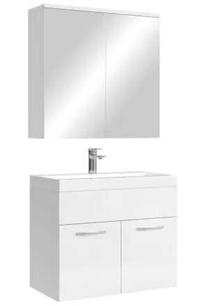 Badplaats Badplaats - Mobile Da Bagno Montreal 01 60cm Bianco Lucido - Armadietto A Specchio