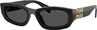 Miu Miu Glimpse Rectangle-frame Sunglasses - Black - One Size