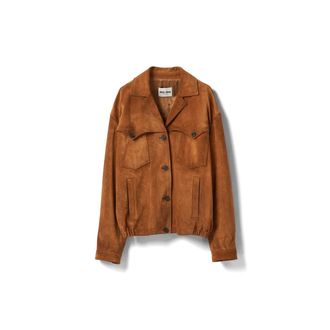Miu Miu Suede Jacket, Woman, Cinnamon, Size 40