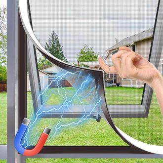 OEM Mosquitera Magn&eacute;tica Para Ventanas Con Potente Fijaci&oacute;n Magn&eacute;tica, 2 Piezas, Hasta 120 X 130 Cm, Ajustable Sin Taladrar Ni Atornillar, Mosquitera Magn