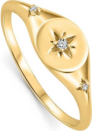 Pompeii3 Diamond Starburst Stackable Ring 14k Yellow Gold