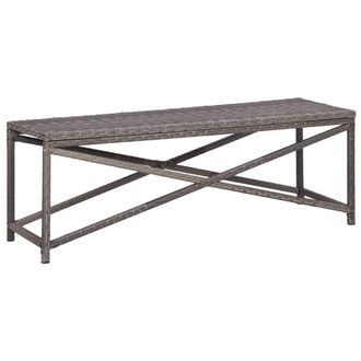 vidaXL Banco De Jard&iacute;n Rat&aacute;n Sint&eacute;tico Gris 120 Cm Vidaxl