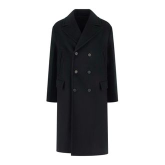 Fendi Abrigo Cruzado de Lana y Angora - Coats - Hombre - Negro - L