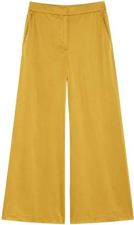 Max Mara Petali Broeken - Dames - Wijde Broeken - Geel - S - Polyester - Broeken