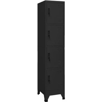 vidaXL Vidaxl - Taquilla De Acero Negro 38x45x180 Cm