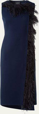 Akris Asymmetric Double-Face Wool Midi Dress