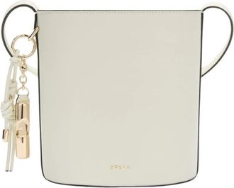 Furla Roxie Mini Leren Bucket Bag - Dames - Schoudertassen - Beige - ONE Size - Tassen