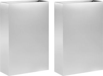 vidaXL Macetero De Jard&iacute;n 2 Uds. Plateado 40 X 20 X 75 Cm Vidaxl