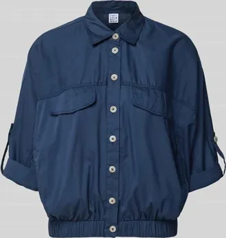 Emily van den Bergh Blouson aus Baumwolle mit Knopfleiste in Marine, Gr&ouml;&szlig;e 36