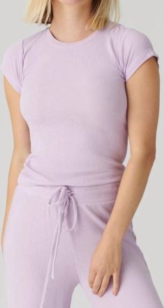 PJ Salvage Lacey Basics Pajama Set In Lavender Glow