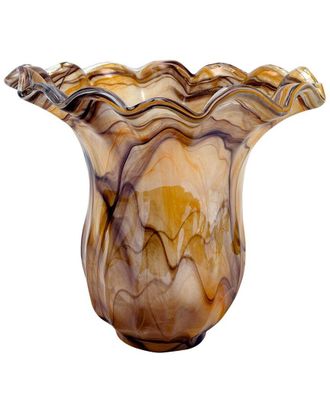 Vietri Vietri Onda Glass Tortoiseshell Large Tulip Vase With $19 Credit