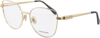 Ferragamo Eyeglasses Butterfly Full Rim, Gold Frame And Clear Demo Lens Lens Sf2240751