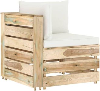 vidaXL Sof&aacute; De Esquina Seccional Con Cojines Madera Impregnada Verde Vidaxl