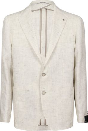 Tagliatore Beige Linen Wool Blend Blazer