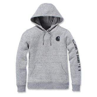 Carhartt Work in Progress Clarksburg Hoodie Womens Heather Gray Fleece Long Sleeve Cozy POSH059